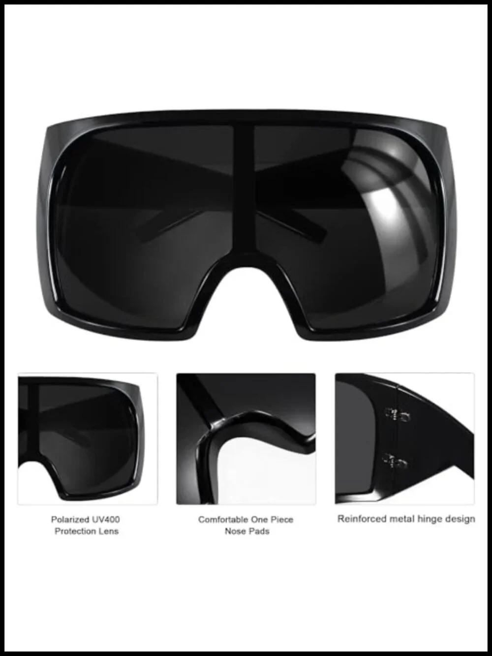 Oversized Wrap Around Shield Sunglasses UV400 Protection Unisex